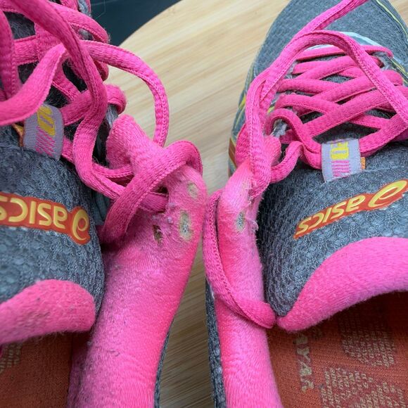 Asics Gel Kayano 20 20th Anniversary Orange Pink Gray Yellow Women’s Sz 7 - Picture 11 of 11